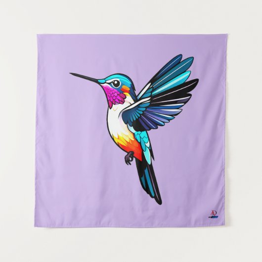 Prächtiger Kolibri - Farbige Illustration Wandteppich (Vorderseite)