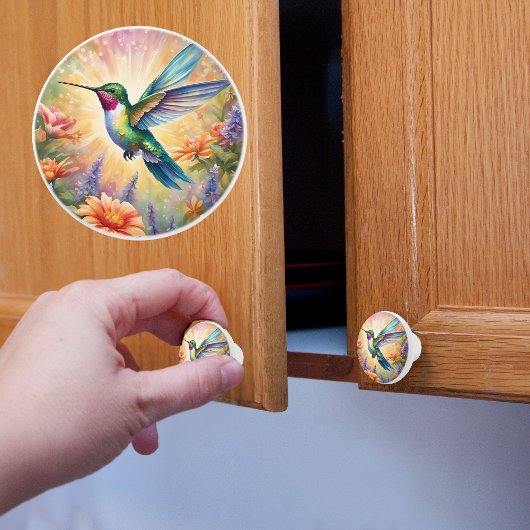 Prächtiger Kolibri Keramikknauf