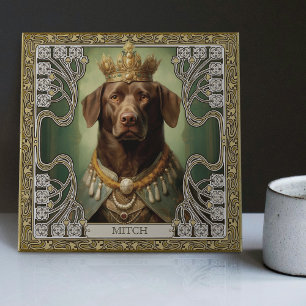 Prächtiger Labrador Art Deco personalisierbare Kun Fliese