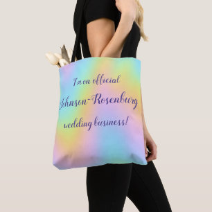 Prächtiger Pastell-Regenbogen "Hochzeitsgeschäft" Tasche