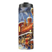 Prächtiger Rot-Gold-Weihnachts-Express Thermosbecher (Vorderseite)