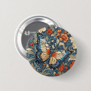 Prächtiger Schmetterling inmitten von William Morr Button