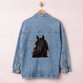 Prächtiger schwarzer Hengst Jeansjacke (Hangar)
