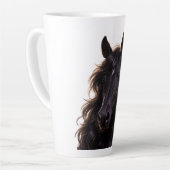 Prächtiger schwarzer Hengst Milchtasse (Linke Ecke)