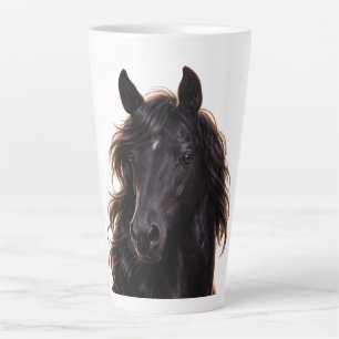 Prächtiger schwarzer Hengst Milchtasse