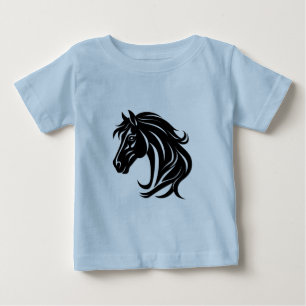 Prächtiger schwarzer Pferdekopf Baby T-shirt