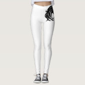 Prächtiger schwarzer Pferdekopf Leggings (Vorderseite)