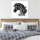 Prächtiger schwarzer Pferdekopf Leinwanddruck (Insitu (Schlafzimmer))