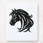 Prächtiger schwarzer Pferdekopf Mousepad (Vorne)