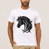 Prächtiger schwarzer Pferdekopf T-Shirt (Vorderseite)