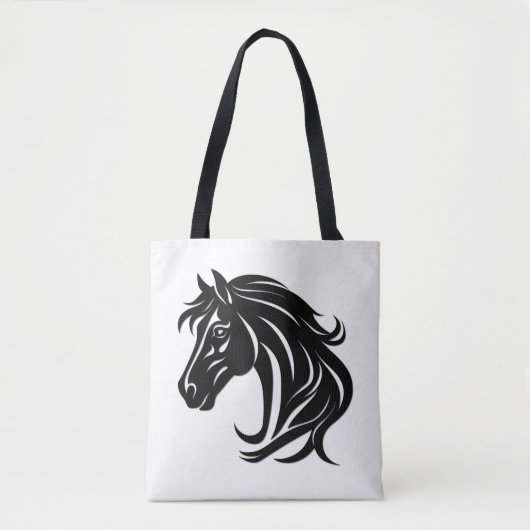 Prächtiger schwarzer Pferdekopf Tasche (Vorderseite)