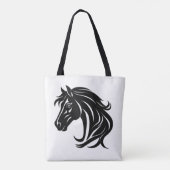 Prächtiger schwarzer Pferdekopf Tasche (Rückseite)