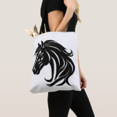 Prächtiger schwarzer Pferdekopf Tasche (Von Nahem)