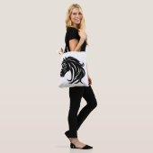 Prächtiger schwarzer Pferdekopf Tasche (Am Model)
