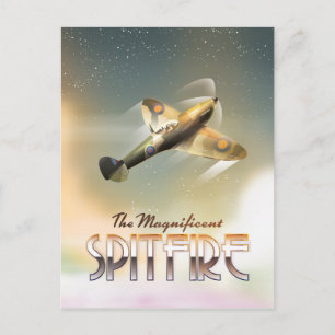 Prächtiger Spitfire-Reiseposter-Druck Postkarte