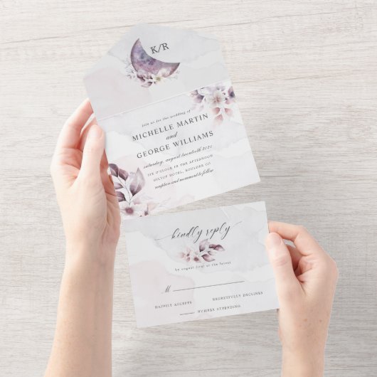 prächtiger Wasserfarbenfall All In One Einladung (Abreißen)