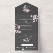 prächtiger Wasserfarbenfall mit Blütenpracht in ei All In One Einladung (Innen Boden)