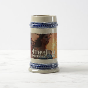 Prächtiges 4.-Juli-Design - Feuerwerk und Freiheit Bierglas