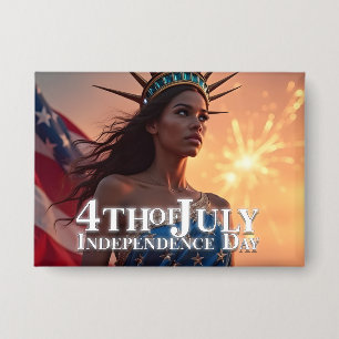 Prächtiges 4.-Juli-Design - Feuerwerk und Freiheit Button
