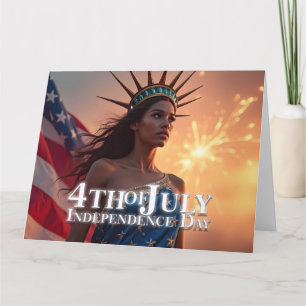 Prächtiges 4.-Juli-Design - Feuerwerk und Freiheit Karte