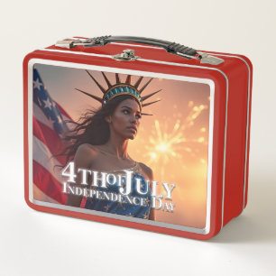Prächtiges 4.-Juli-Design - Feuerwerk und Freiheit Metall Brotdose