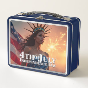Prächtiges 4.-Juli-Design - Feuerwerk und Freiheit Metall Brotdose
