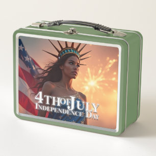 Prächtiges 4.-Juli-Design - Feuerwerk und Freiheit Metall Brotdose