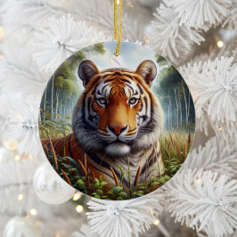 Prächtiges Bengal-Tiger-Andenken Keramik Ornament