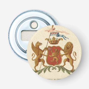 Prächtiges heraldisches Abzeichen mit Greif und Flaschenöffner