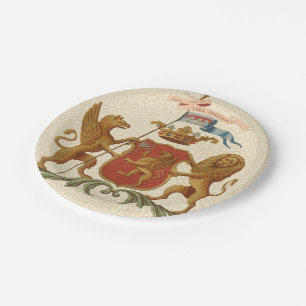 Prächtiges heraldisches Abzeichen mit Greif und Pappteller