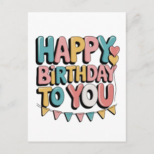 Prächtiges Herzlichen Glückwunsch zum Geburtstag Ankündigungspostkarte
