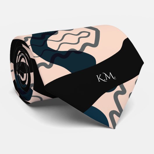 Prächtiges modernes geometrisches Chic Monogramm Krawatte (Gerollt)