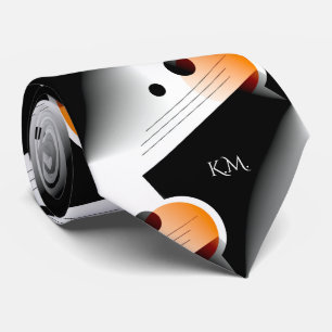 Prächtiges Modernes Orange Geometrisches Chic Mono Krawatte