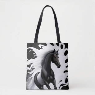 Prächtiges schwarzes Pferd Tasche