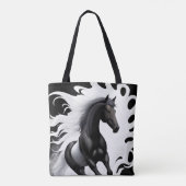 Prächtiges schwarzes Pferd Tasche (Rückseite)