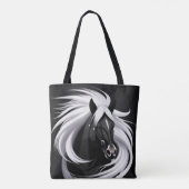 Prächtiges schwarzes Pferd Tasche (Rückseite)