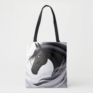 Prächtiges schwarzes Pferd Tasche