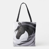 Prächtiges schwarzes Pferd Tasche (Rückseite)