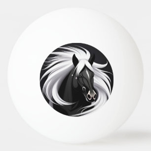 Prächtiges schwarzes Pferd Tischtennisball