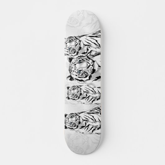 Prächtiges weißes Tiger-Skateboard Skateboard (Vorne)