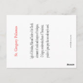 Prachtkarte Saint Gregory Palamas Postkarte (Rückseite)