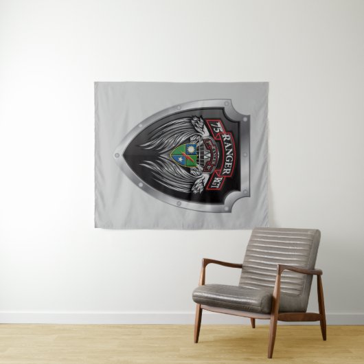 Prachtvolle 1. Bat 75. Ranger Regimental Scroll Wandteppich (Beispiel (Horizontal))