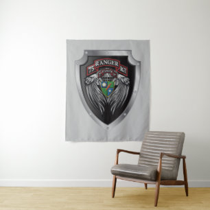 Prachtvolle 2. Bat 75. Ranger Regimental Scroll Wandteppich