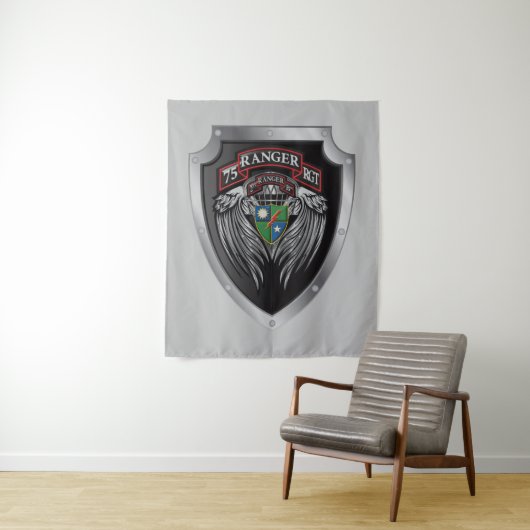 Prachtvolle 2. Bat 75. Ranger Regimental Scroll Wandteppich (Beispiel)