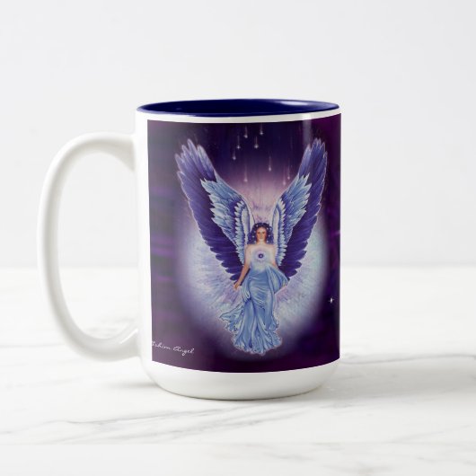 Prachtvolle blaue Saphir-Engels-Tasse Zweifarbige Tasse (Links)