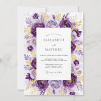 Prachtvolle botanische Hochzeit in Lila
