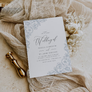 Prachtvolle Elegante Vintage-Hochzeit Einladung