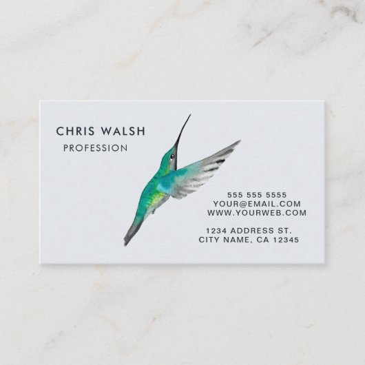 Prachtvolle Hummingbird Business Card Visitenkarte (Vorderseite)