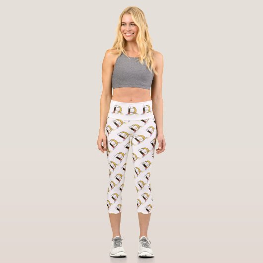 Prachtvolle Neoplastik Art Monogramm. Buchstabe D Capri Leggings (Vorderseite)