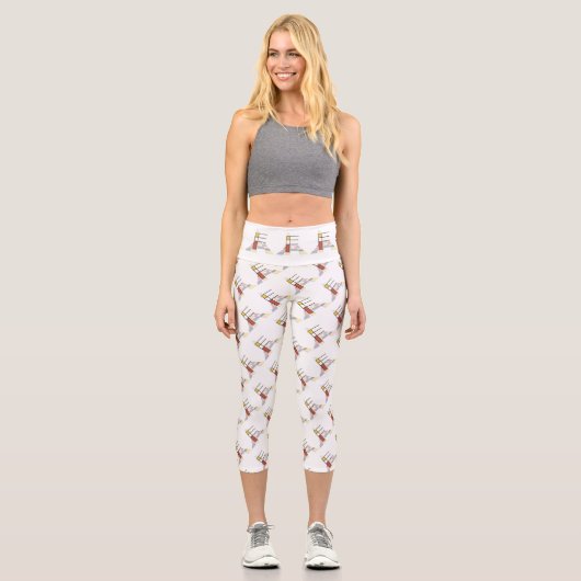 Prachtvolle Neoplastik Art Monogramm. Buchstabe F Capri Leggings (Vorderseite)